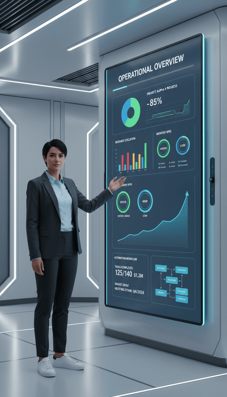 AI-powered business automation dashboard with real-time analytics and KPI tracking
